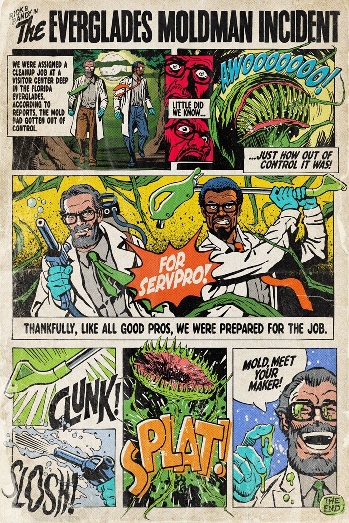 Comic story poster about the Everglades Moldman Incident