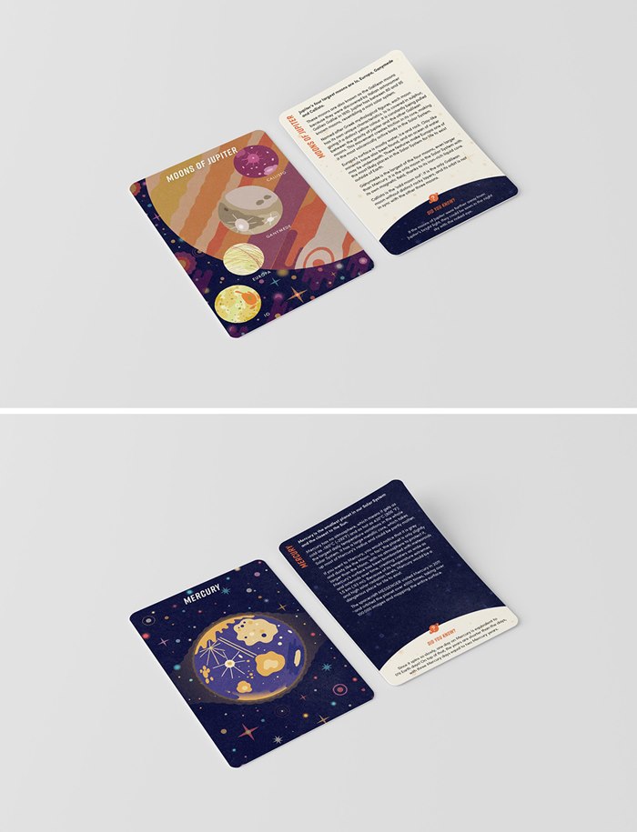 A pack of cards with a Solar System theme