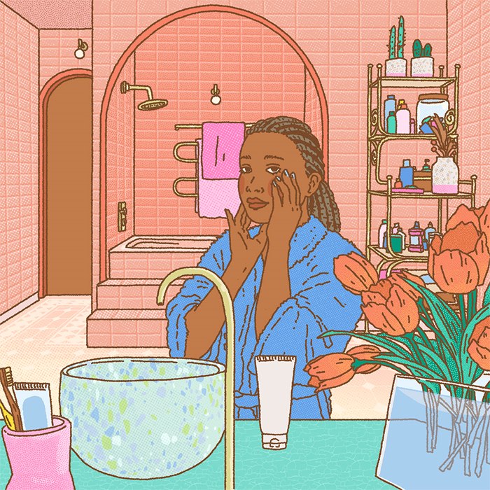 Comic artwork of skin's natural moisture