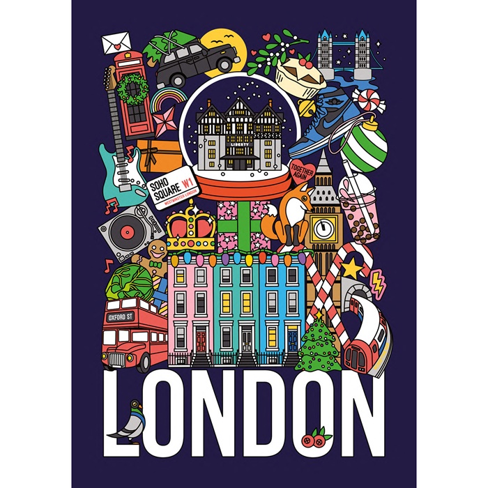 Illustration of Christmas in London