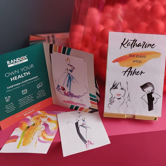 Katharine Asher's live event drawing at Randox