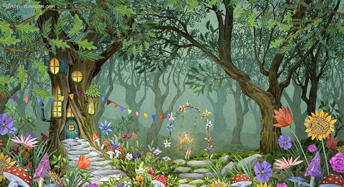 Enchanting scene of The Forest Fairy