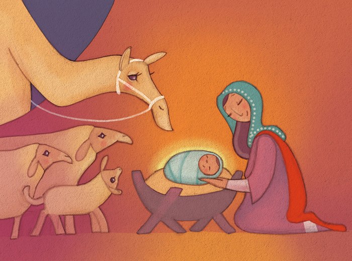 Jesus' birth stamp design