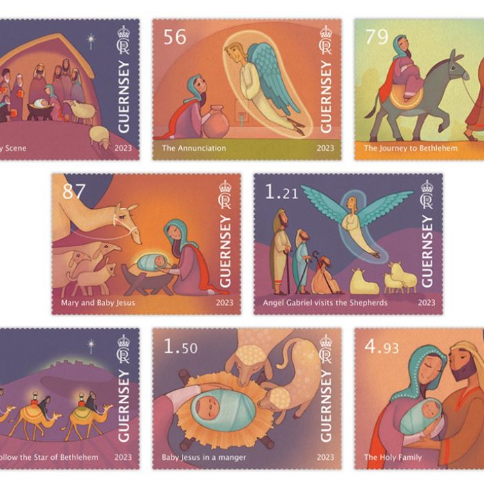 L&#39;histoire de Noël en timbres