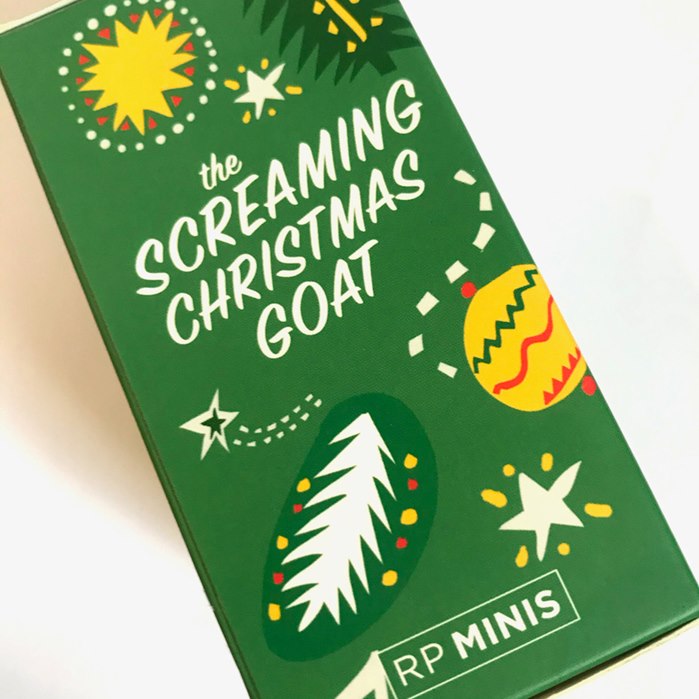 Packaging work for 'The Screaming Christmas Goat' book