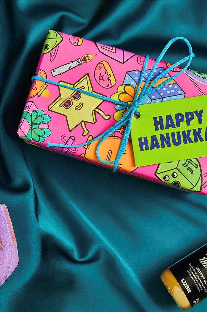 Hanukkah-themed Lush gift packaging