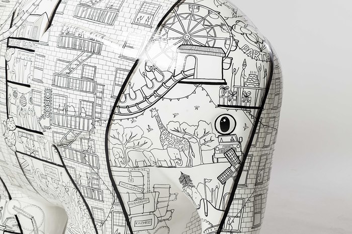 Architectural lens of the elephant sculpture trail