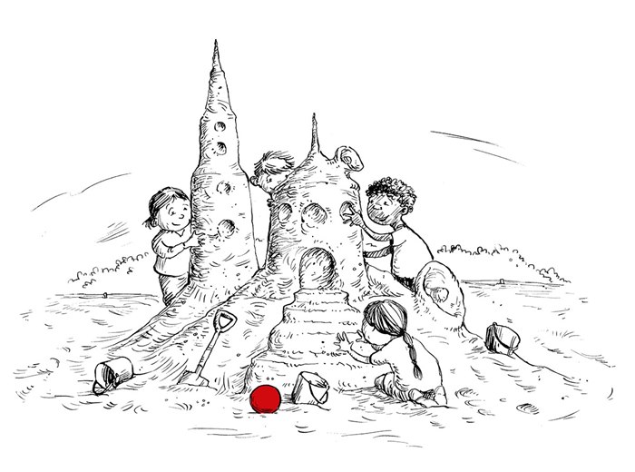 A visual book for kids that promotes the value of playing together