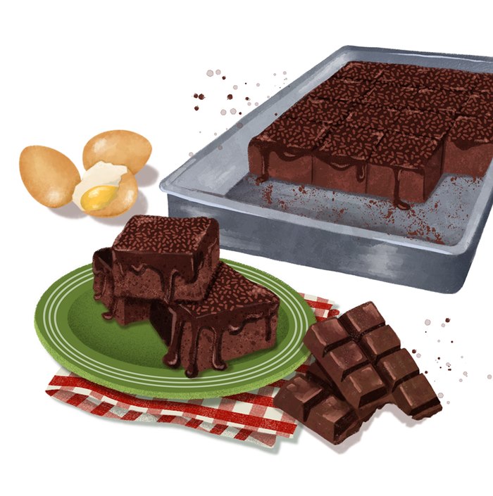 Mouthwatering chocolate brownie artwork