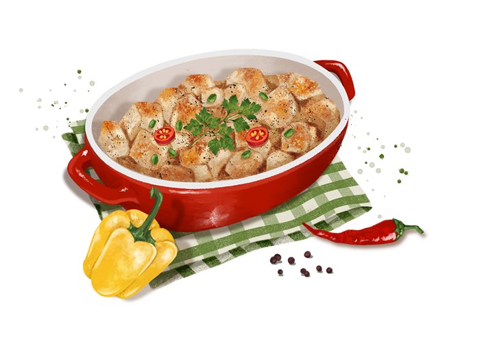 Appetizing drawing for festive cooking