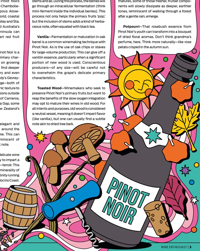 Season of Victory visualizes Pinot Noir profile for Wine Enthusiast
