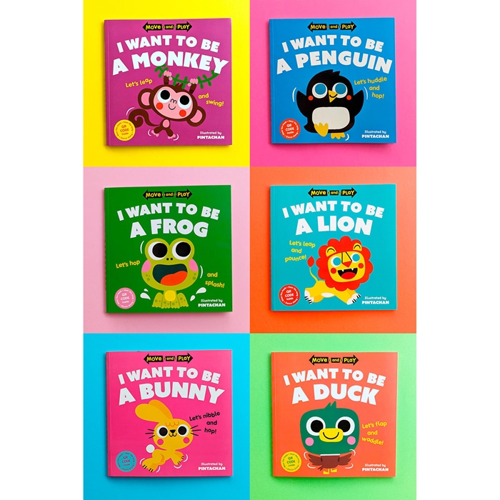 "Move and Play" books paperback illustration