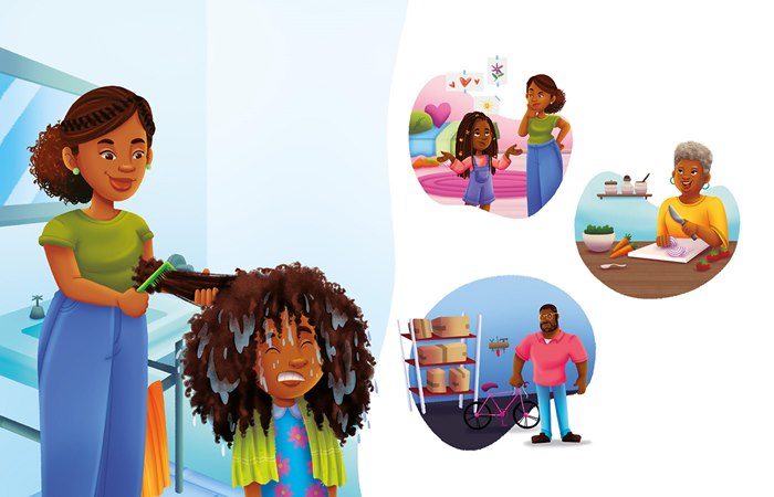 A Book exploring characters' complex hair relationships