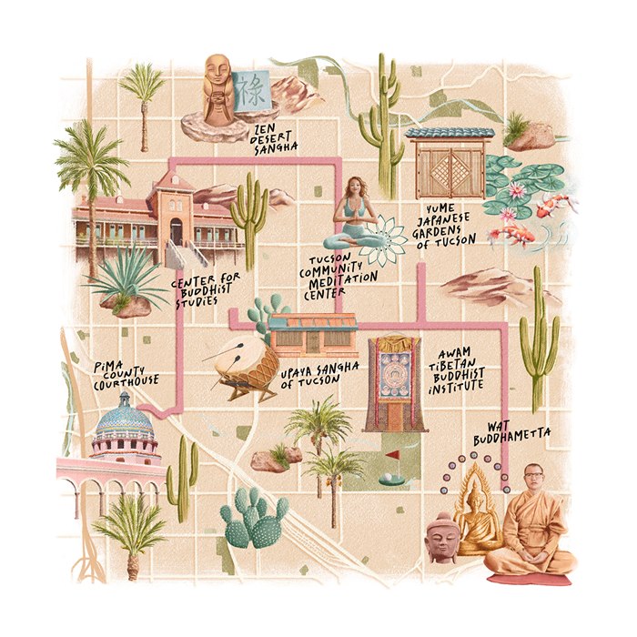 Map of an Arizonian desert landscape