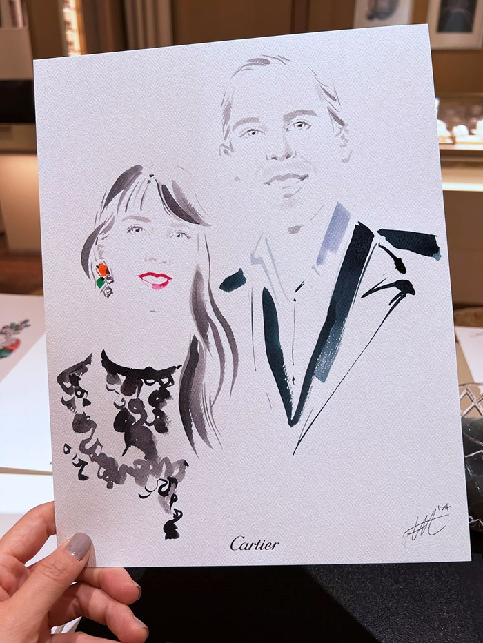 Finger ring live drawing at Cartier