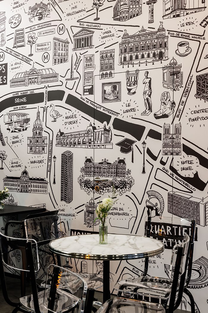 An illustrated map of Paris for Renault at the capital city's Motor Show