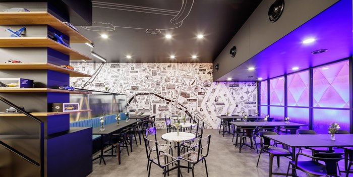 Wall art features bespoke elements tied to Renault's heritage