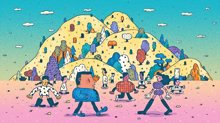 Vibrant illustrations capturing the energy of collaboration and progress