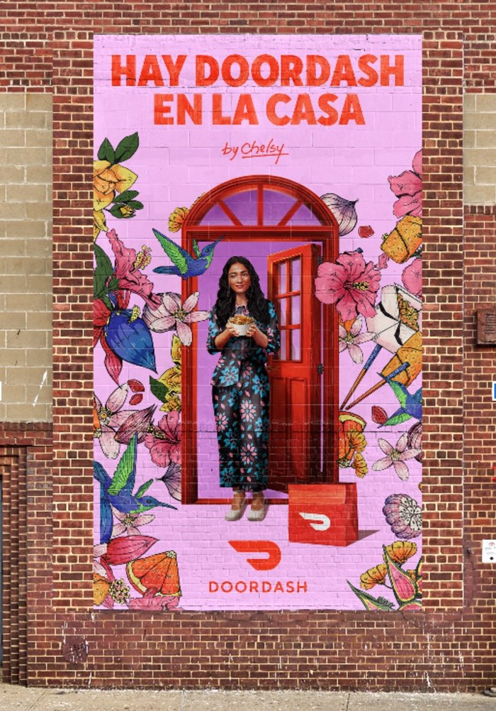Food icons for 'Hay DoorDash En La Casa' campaign illustration