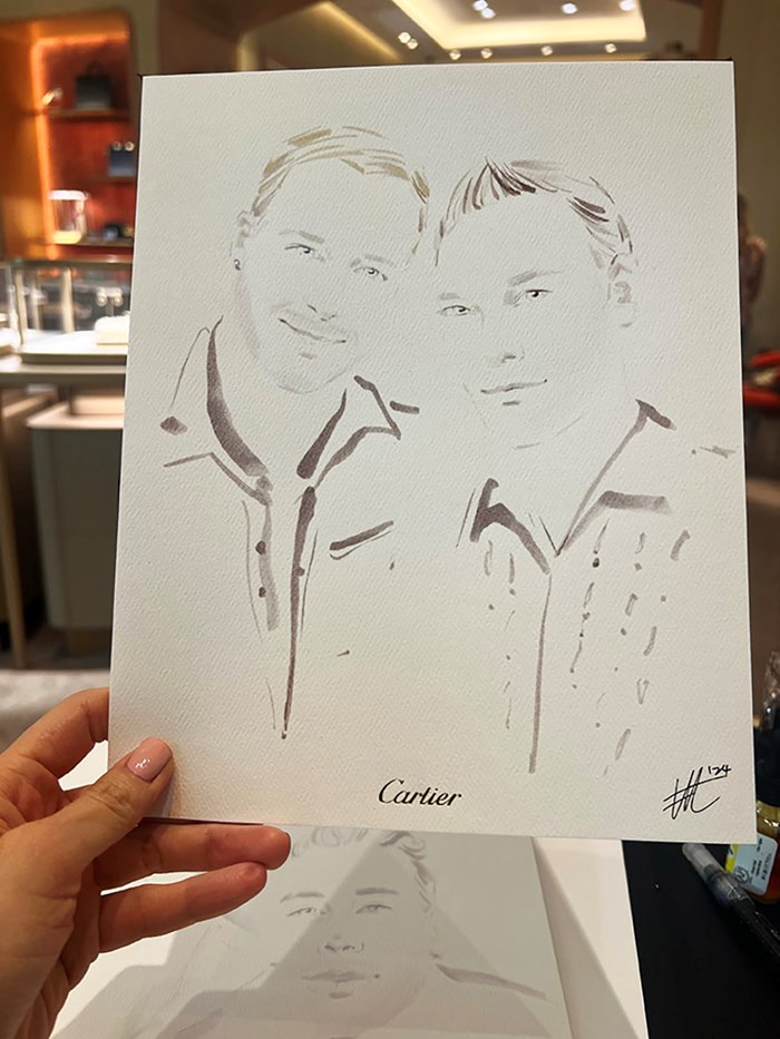Visitor live portrait experiences at Cartier's prestigious event