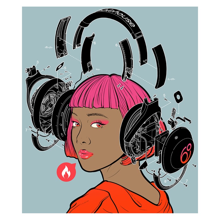 Technical art of headphones for Bubblehouse