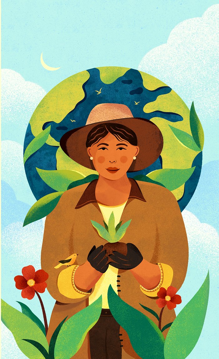 Aspirations of women and girls worldwide stamp