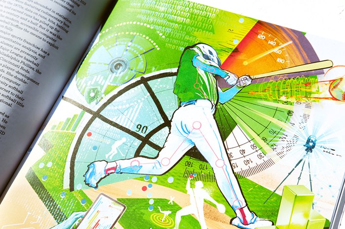 A striking visual accompaniment to a feature on baseball analytics