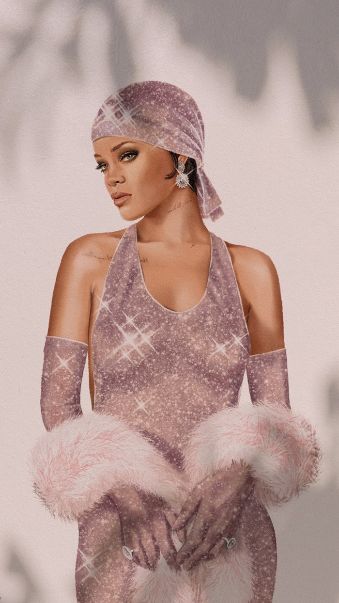 Portraiture painting of Barbadian singer and businesswoman, Rihanna