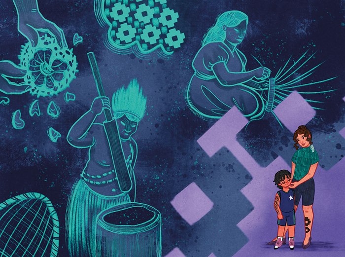 Graphic emphasizing belonging in Brazilian children’s storytelling