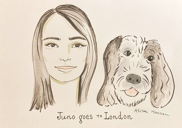 Portrait illustration of attendees at the Juno Goes to London book launch