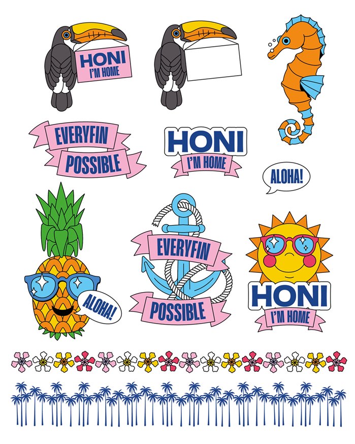 Colorful Hani Poke tote with Hawaiian-inspired artwork