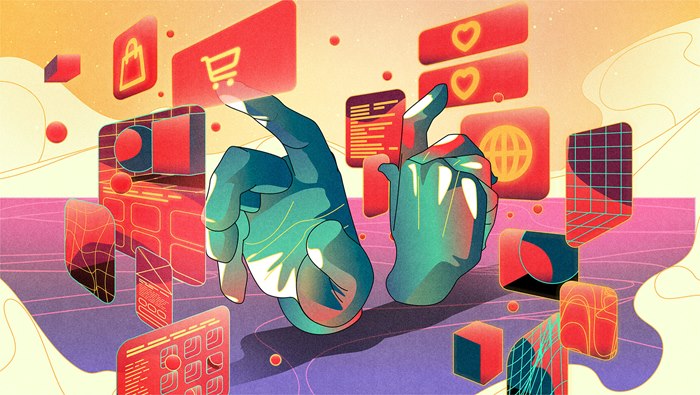 Dynamic digital illustrations by Denis Freitas to increase app interaction