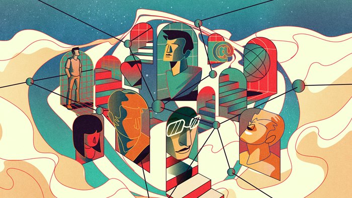 Colorful app engagement artwork series cross-device use