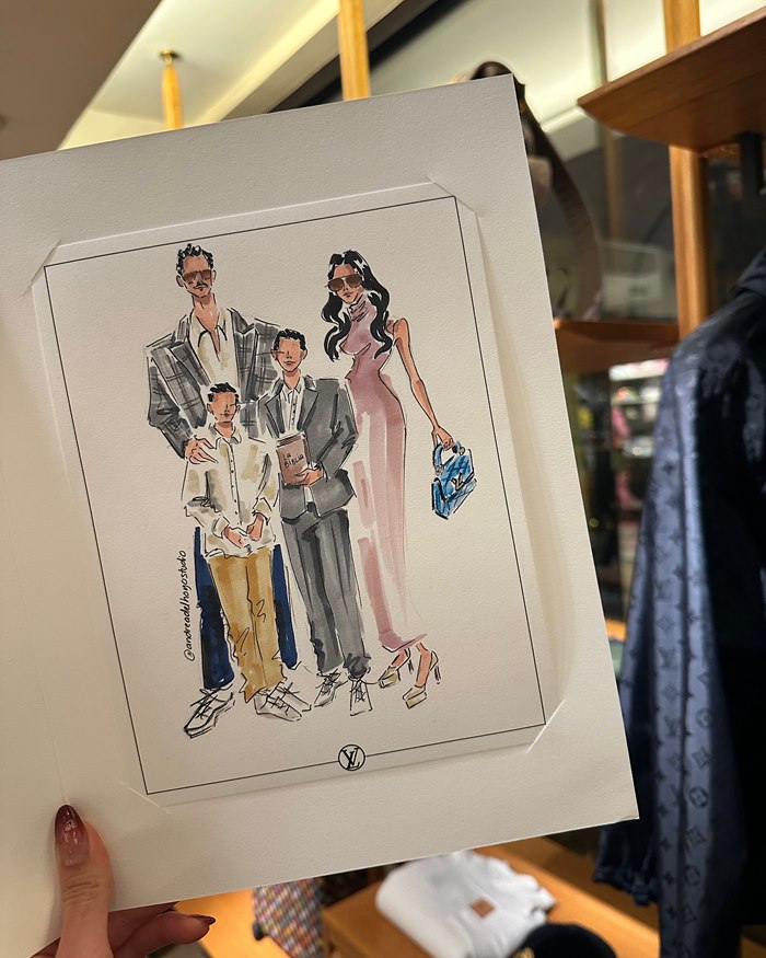 Portrait art at luxury BVLGARI jewelry release