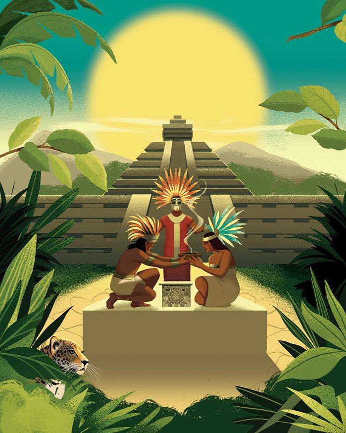 Artwork exploring global cuisine and storytelling for kids