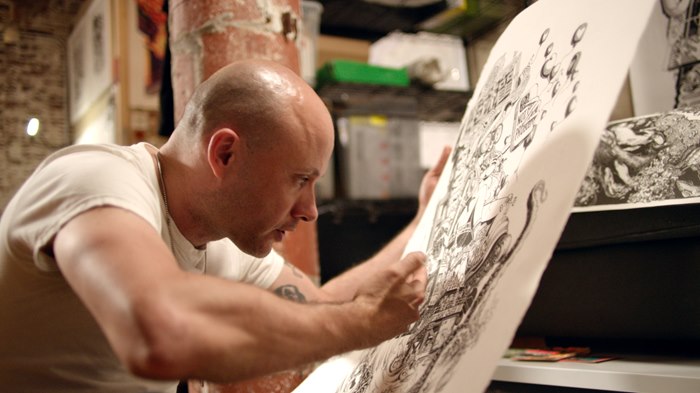 Speculative narrative art dome with mythological creatures at Burn