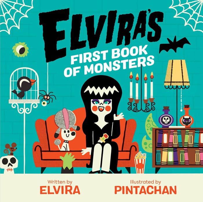 Elvira’s First Book of Monsters illustrated with retro flair by Pintachan"