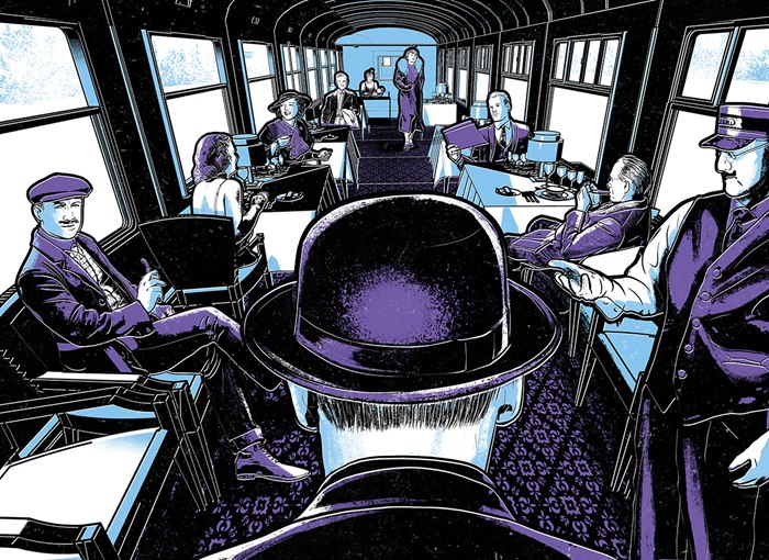 Luxury Poirot book set with atmospheric illustrations