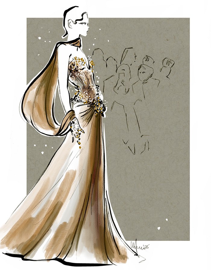 Fashion Week illustrations capturing Paris Haute Couture energy