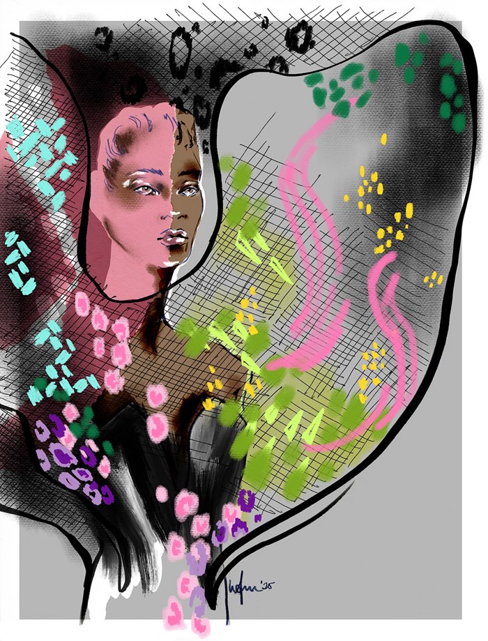Fashion ramp walk live sketching