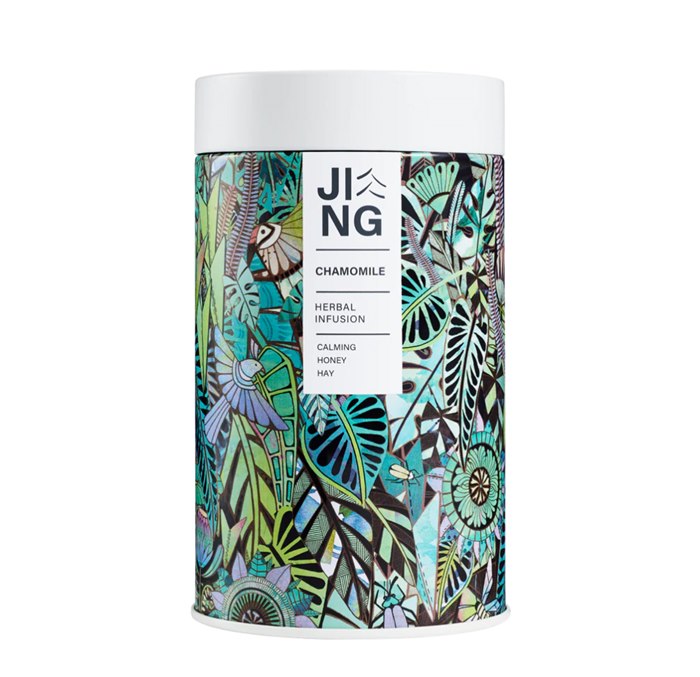 Botanical design concept for JING TEA herbal brand refresh