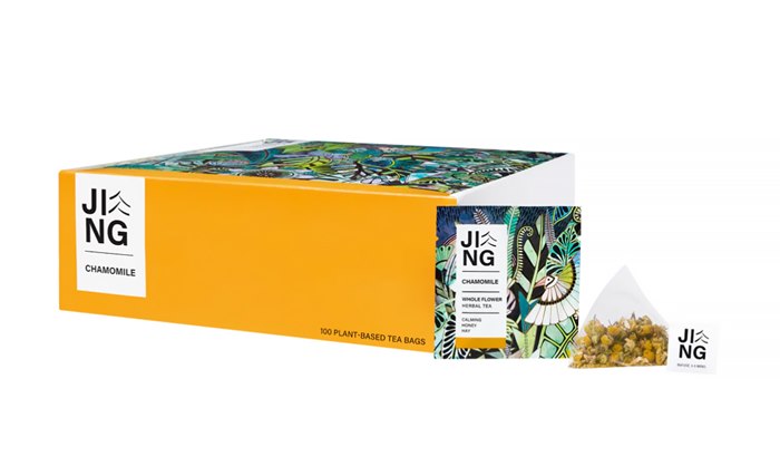 Herbal tea packaging branding for JING TEA product line