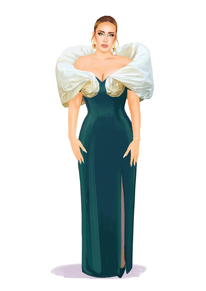 Vivid painterly artwork of a music icon Adele