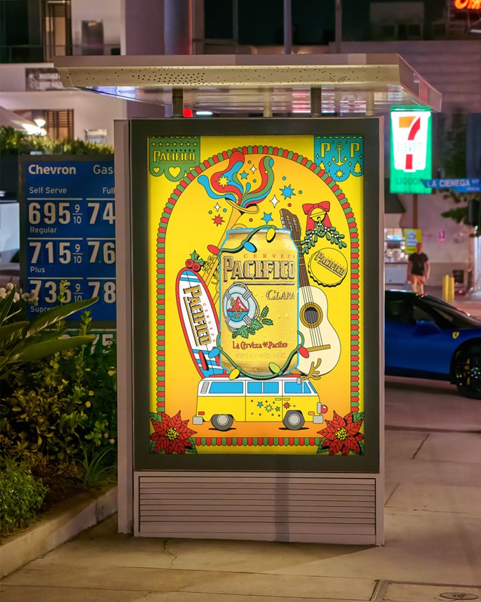 Mazatlán heritage and California surf culture holiday design