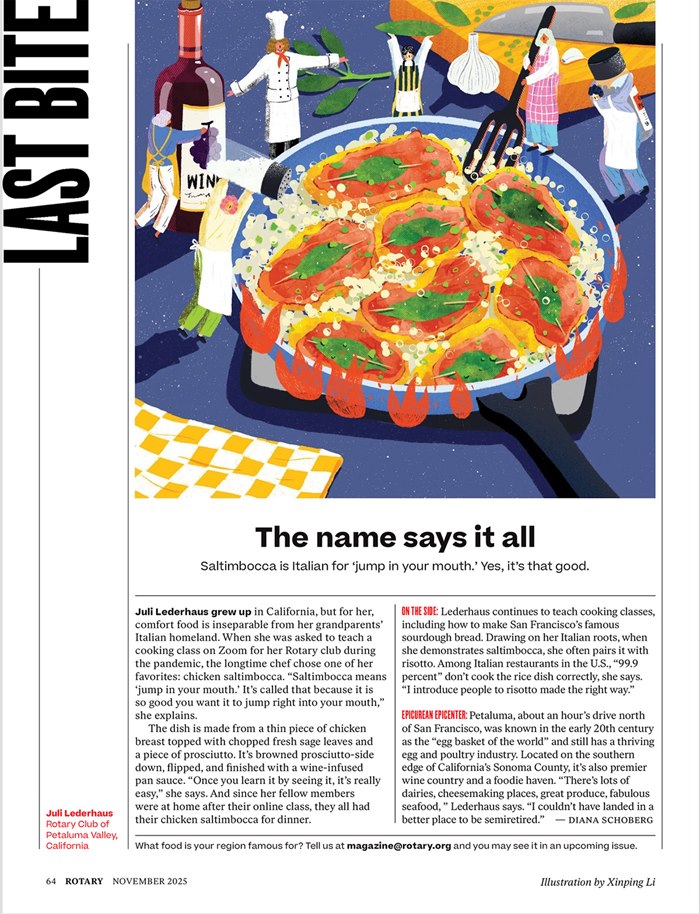 Illustration depicting Rotary International’s latest food story
