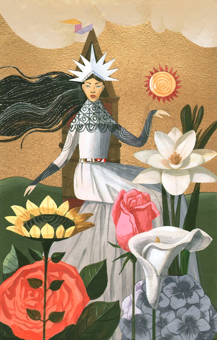 Contemporary green witchery tarot art