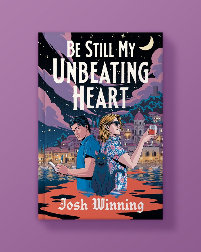 Illustrated book cover for "Be Still My Unbeating Heart" by Josh Winning