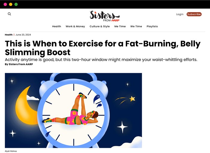Conceptual fitness illustration exploring the best time to exercise
