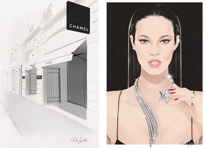 Fashion art book presenting iconic looks in illustrated gallery format