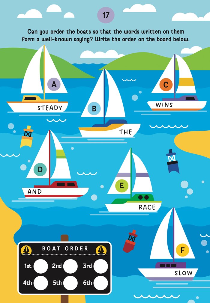Colourful kids puzzle illustration summer activity book